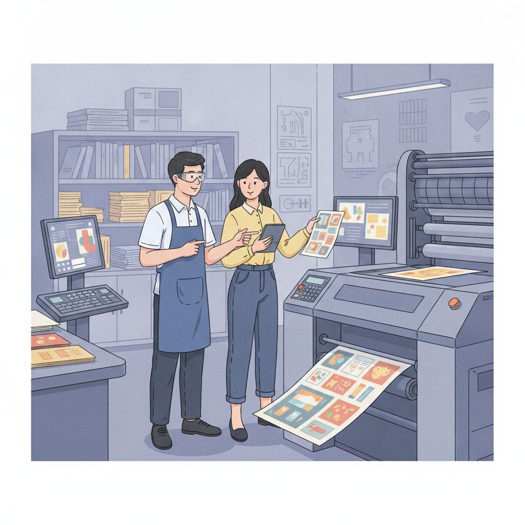 设计师与印刷设备的互动